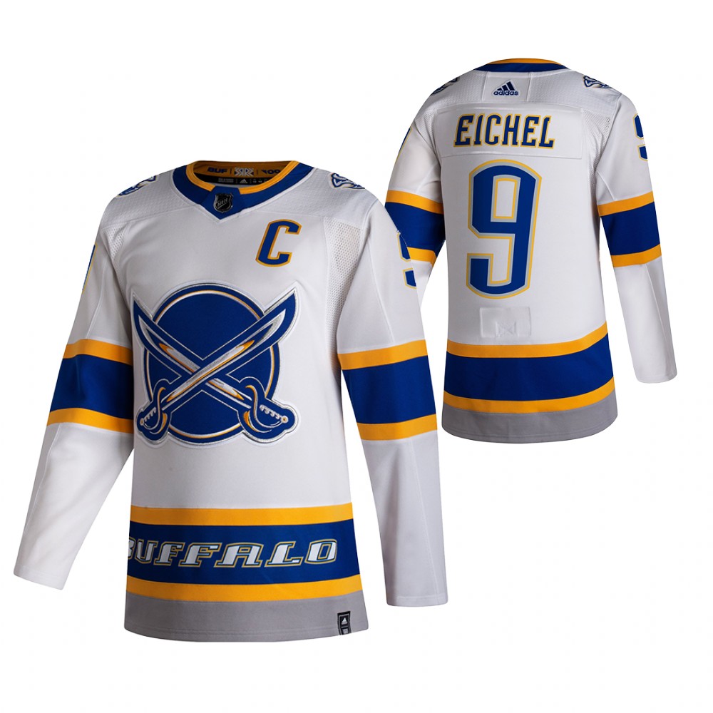 2021 Adidias Buffalo Sabres 9 Jack Eichel White Men Reverse Retro Alternate NHL Jersey